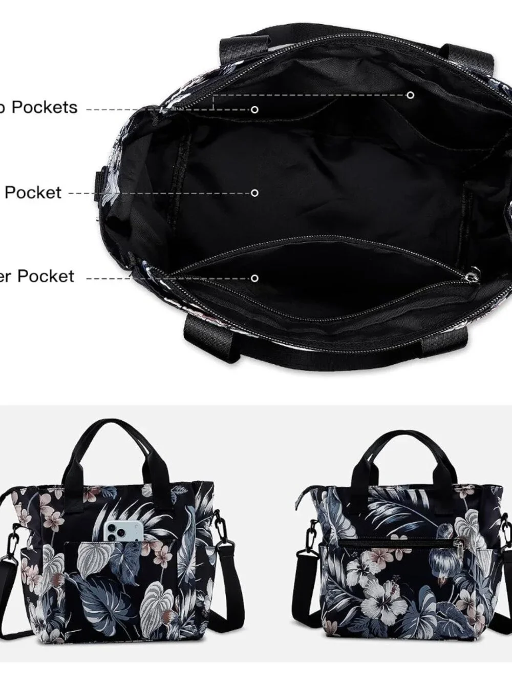 Crossbody Shoulder Bag for Women - Water Resistant Casual Handbag Purse with Mul_3